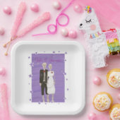 Halloween-Hochzeit der niedlichen Skelettons Pappteller (Party)