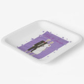 Halloween-Hochzeit der niedlichen Skelettons Pappteller (Gewinkelt)