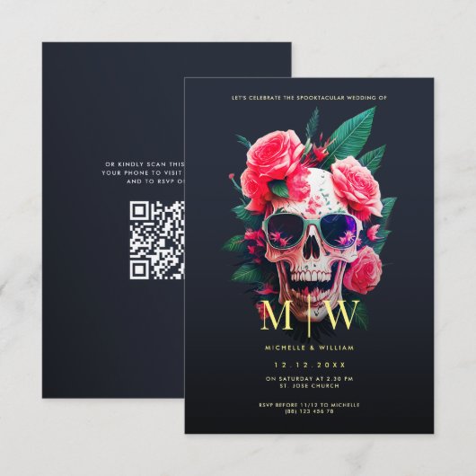 Halloween-Hochzeit Einladung (Vorne/Hinten)