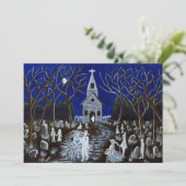 Halloween, Hochzeit, Einladung, Kirche, Geister Einladung (Stehend Vorderseite)