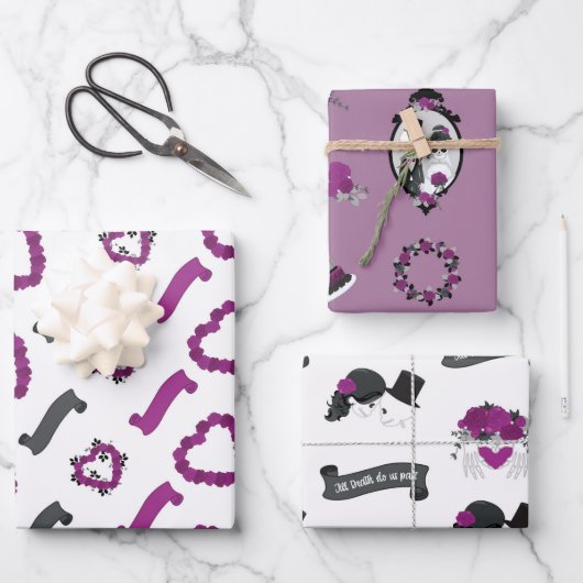 Halloween Hochzeit Geschenkpapier Set (Vorderseite)
