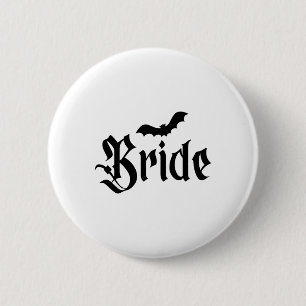 Halloween-Hochzeit Grusel-Braut Bräutigam Paar pas Button