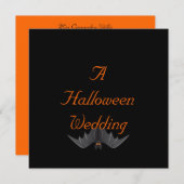 Halloween-Hochzeit - (hängender Schläger) Einladung (Vorne/Hinten)