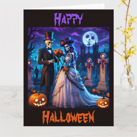 Halloween Hochzeit Karte (Gelbe Blume)
