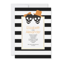 Halloween-Hochzeit, Orangenhaar und Streifen