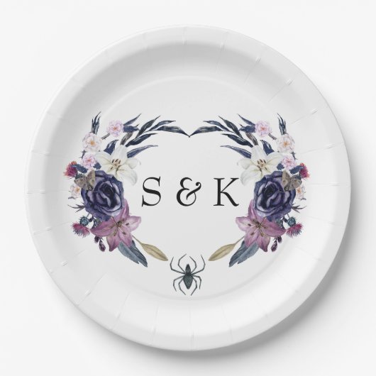 Halloween Hochzeit Pappteller (Vorderseite)