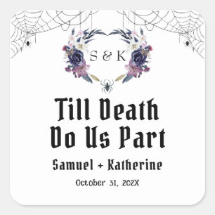 Halloween Hochzeit Quadratischer Aufkleber
