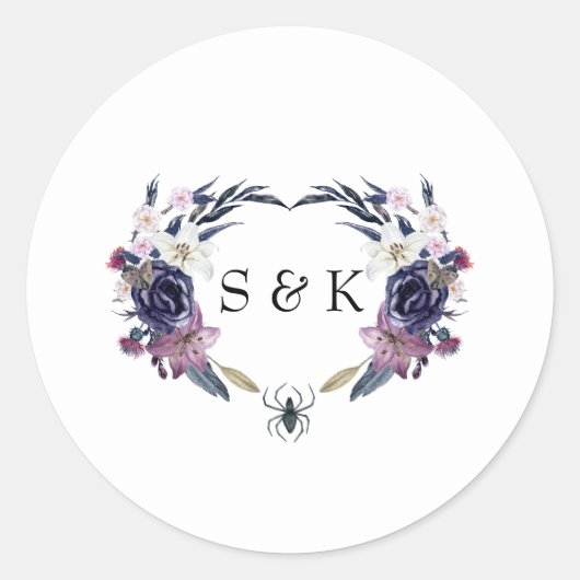 Halloween Hochzeit Runder Aufkleber (Vorderseite)