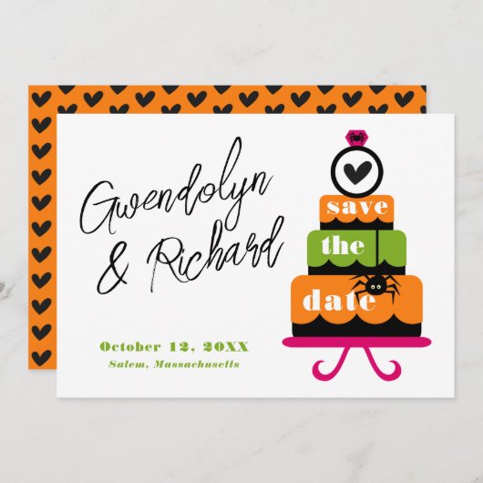 Halloween Hochzeit Save The Date (Vorne/Hinten)