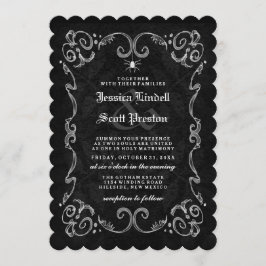 Halloween Hochzeit "Zusammen mit" EMPFANG BACK Einladung