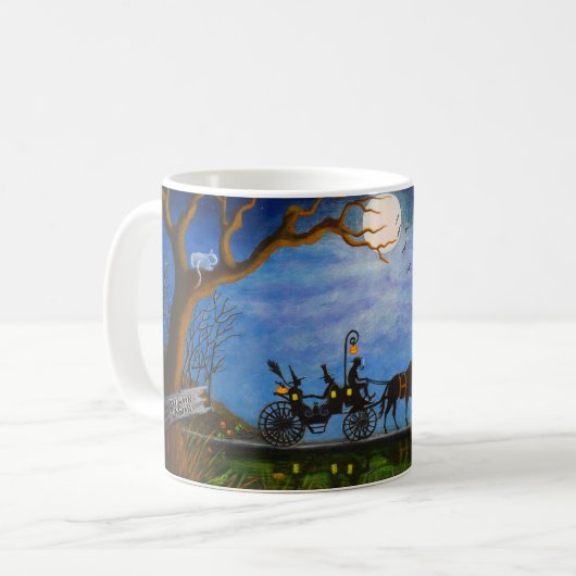 Halloween-Hochzeits-Tassen Kaffeetasse (Vorderseite Links)