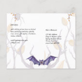 Halloween Hochzeitseinladung Gothic Skulls Lila (Rückseite)