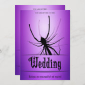 Halloween Hochzeitseinladungen Lila Spider Einladung (Vorne/Hinten)