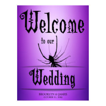 Halloween Hochzeitsempfang Lila Spinne signieren