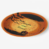 Halloween Hochzeitsempfang personalisieren Pappteller (Schrägansicht)