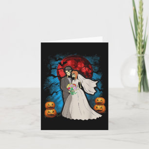 Halloween Hochzeitsgeschenk Skeleton Couple Bride  Karte