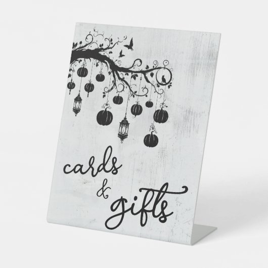 Halloween Hochzeitskarten & Geschenke Sockelschild (Vorderseite)