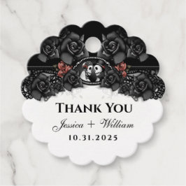 Halloween Hochzeitskelette Schwarz-weiß Geschenkanhänger