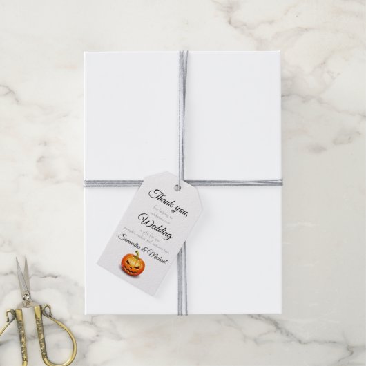 Halloween Hochzeitspersonalize Text Danke 10 Geschenkanhänger (Mit Garn)