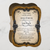 Halloween-Hochzeitsrezeption zurück Einladung (Vorne/Hinten)