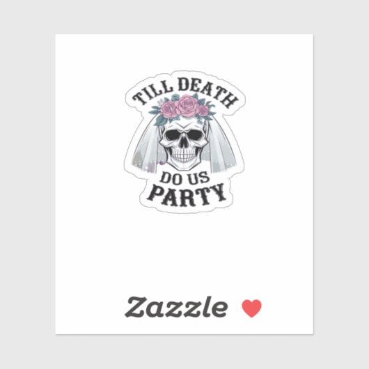 Halloween Hochzeitssprichie - bis zum Tod tun wir Aufkleber (Blatt)