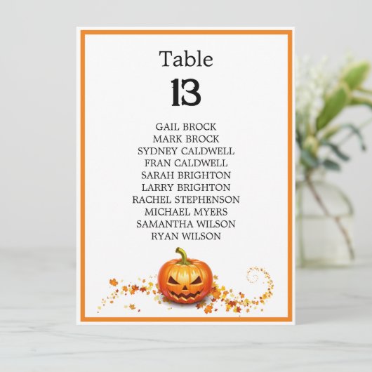 Halloween Hochzeitstabelle für Beängstigende Baumt (Stehend Vorderseite)