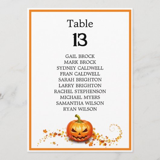 Halloween Hochzeitstabelle für Beängstigende Baumt (Vorderseite)