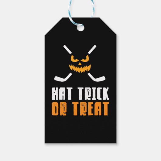Halloween Hockey Hat Trick or Treat Halloween Geschenkanhänger (Vorderseite)