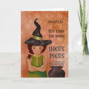 Halloween Hocus Pocus Girl Personalisiert Karte