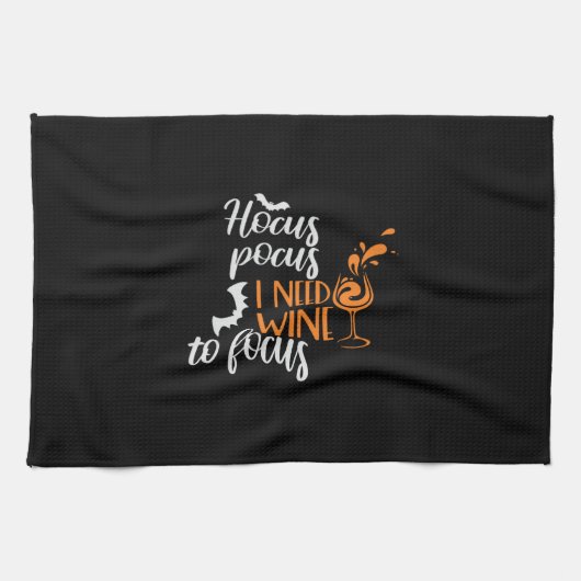 Halloween Hocus Pocus I Need Wine Birthday Geschirrtuch (Horizontal)