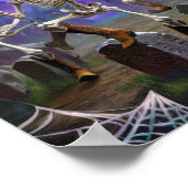 Halloween-Hoedown-Herbst, Skelettschau Poster (Ecke)