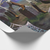 Halloween Hoedown, Line Dancing Skelette Geschenkpapier (Ecke)