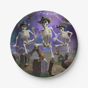 Halloween Hoedown, Line Dancing Skelette Pappteller