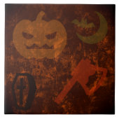 Halloween-Höhepunkte auf dem unheimlichen Hintergr Fliese (Vorderseite)