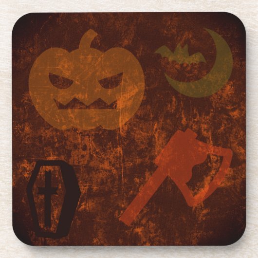 Halloween-Höhepunkte auf dem unheimlichen Hintergr Getränkeuntersetzer (Vorderseite)