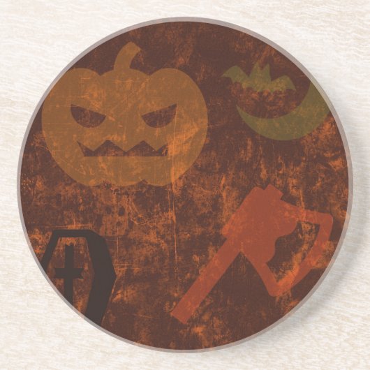 Halloween-Höhepunkte auf dem unheimlichen Hintergr Getränkeuntersetzer (Vorne)