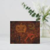 Halloween-Höhepunkte auf dem unheimlichen Hintergr Postkarte (Stehend Vorderseite)