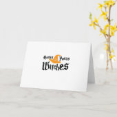 Halloween-Hokuspokus-Hexe lustig Karte (Gelbe Blume)