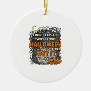 Halloween Hol es Gruselig Baum Kürbisse Fledermäus Keramik Ornament