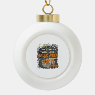Halloween Holen Sie es Gruselig Baum Kürbisse Fled Keramik Kugel-Ornament