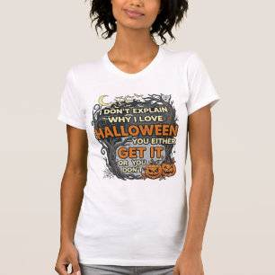 Halloween Holen Sie es Gruselig Baum Kürbisse Fled T-Shirt