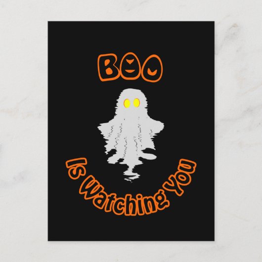 Halloween Holiday Postkarte | Boo beobachtet dich (Vorderseite)