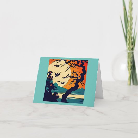 Halloween - Holzschnitt Art 7 Karte (Vorderseite)