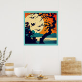 Halloween - Holzschnitt Art 7 Poster (Küche)