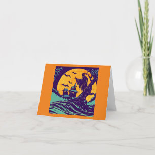 Halloween - Holzschnitt Stil 2 Karte