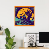 Halloween - Holzschnitt Stil 2 Poster (Heimbüro)