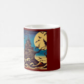Halloween - Holzschnitt Stil 4 Kaffeetasse (VorderseiteRechts)