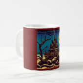 Halloween - Holzschnitt Stil 4 Kaffeetasse (Vorderseite Links)