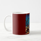 Halloween - Holzschnitt Stil 4 Kaffeetasse (Links)