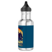 Halloween - Holzschnitt Stil 6 Edelstahlflasche (Rechts)